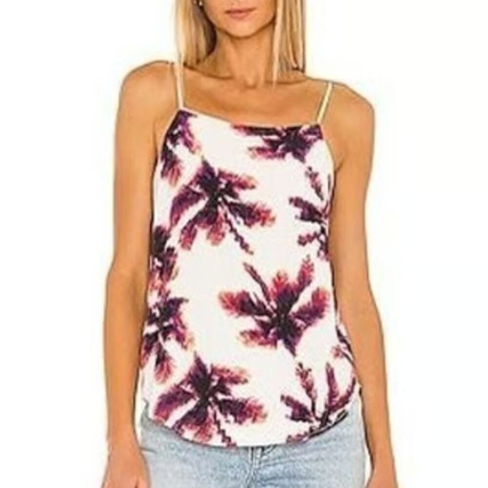 EQUIPMENT XS Palm Tree Cami Tank Top Silk Nature Multicolor Isabeau Travel